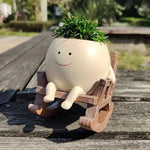 Planter Pot Smiley Face Hanging Swing & Rocking Chair Styles