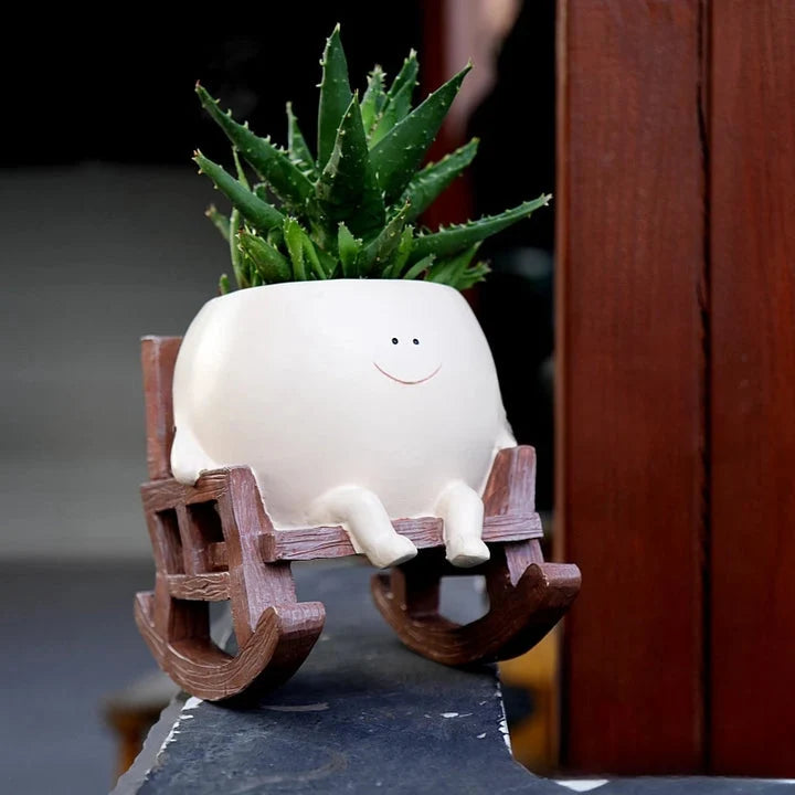 Planter Pot Smiley Face Hanging Swing & Rocking Chair Styles