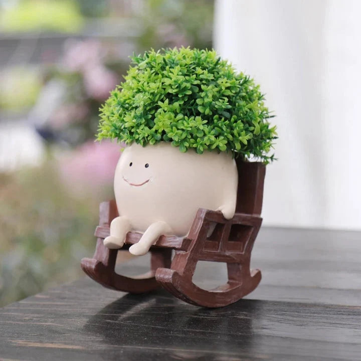 Planter Pot Smiley Face Hanging Swing & Rocking Chair Styles