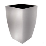 Planter Stainless Steel Tapered Square 20 Inch Tall Drainage Plugs