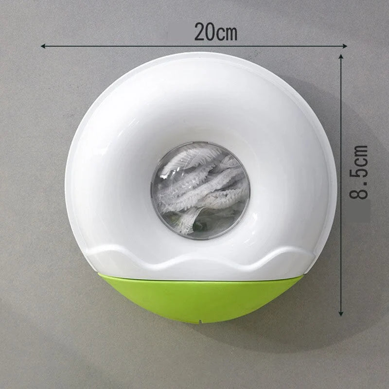 Plastic Bag Dispenser Adhesive-Mount Clear PE Space-Saving
