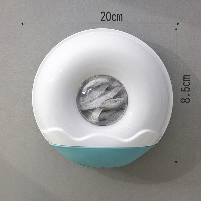 Plastic Bag Dispenser Adhesive-Mount Clear PE Space-Saving