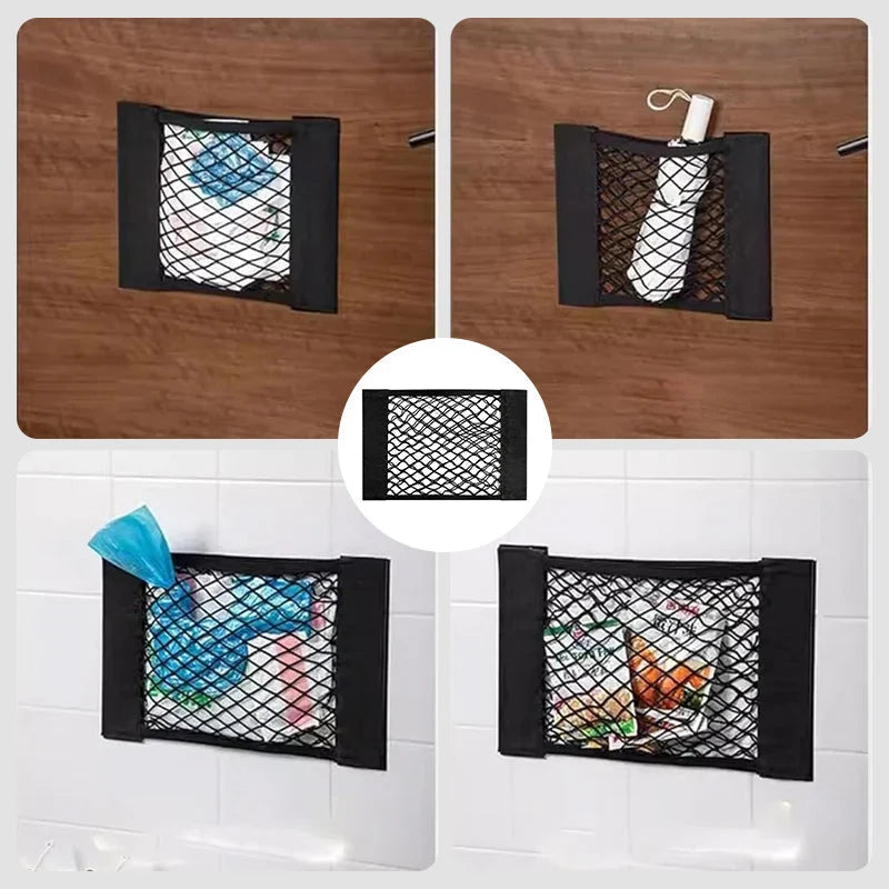 Plastic Bag Organizer Stretch Mesh Adhesive Mounting Sticky Tape