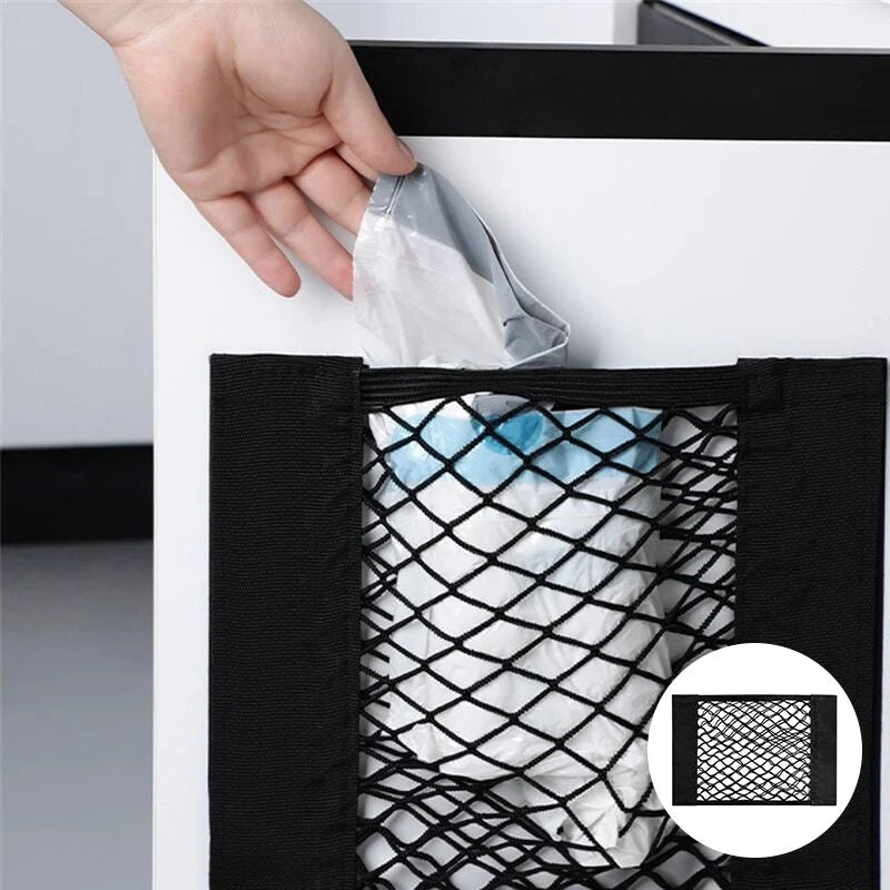 Plastic Bag Organizer Stretch Mesh Adhesive Mounting Sticky Tape