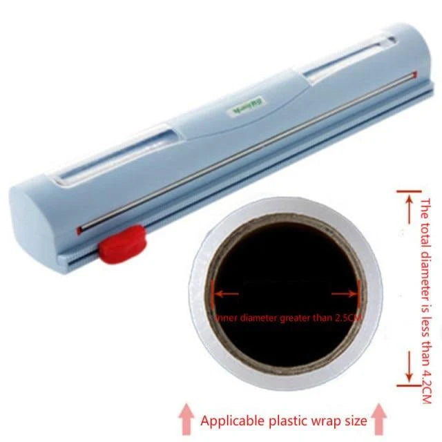 Plastic Wrap Dispenser Magnetic Mount Two-Way Sliding Cutter
