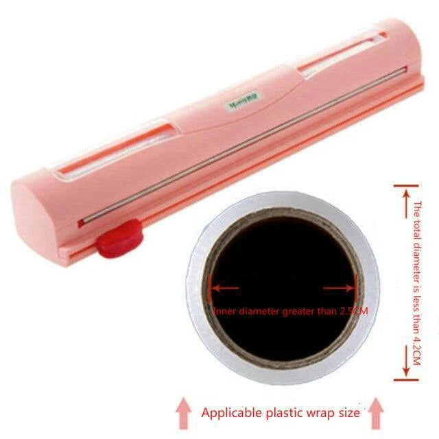 Plastic Wrap Dispenser Magnetic Mount Two-Way Sliding Cutter