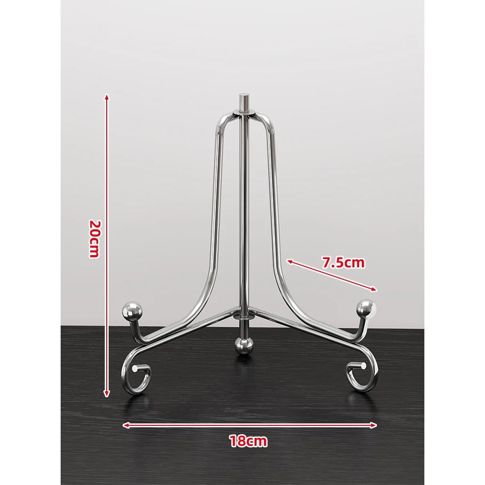Plate Display Stand Metal Tripod Non-Slip Feet