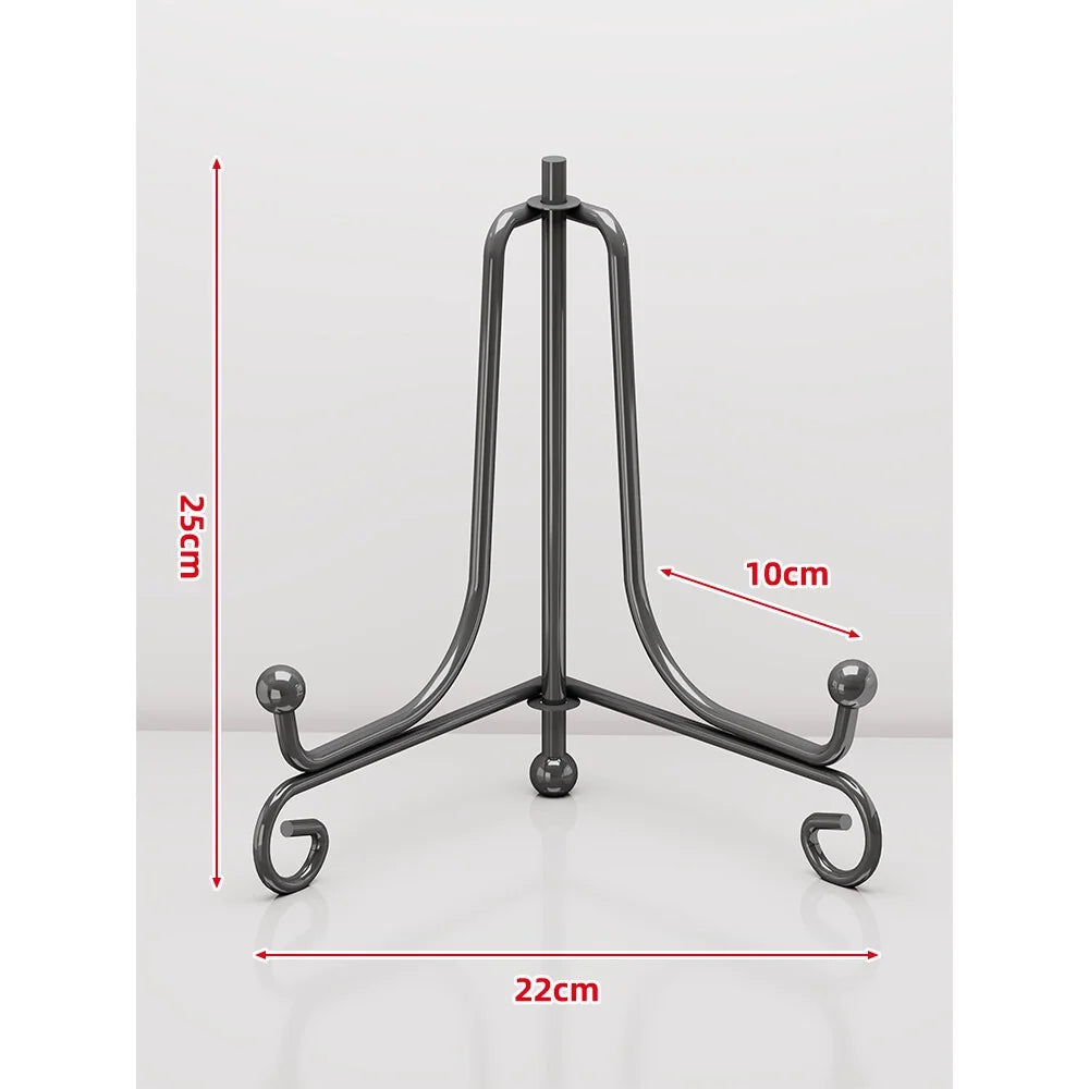 Plate Display Stand Metal Tripod Non-Slip Feet