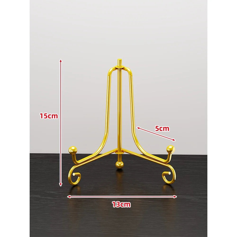 Plate Display Stand Metal Tripod Non-Slip Feet
