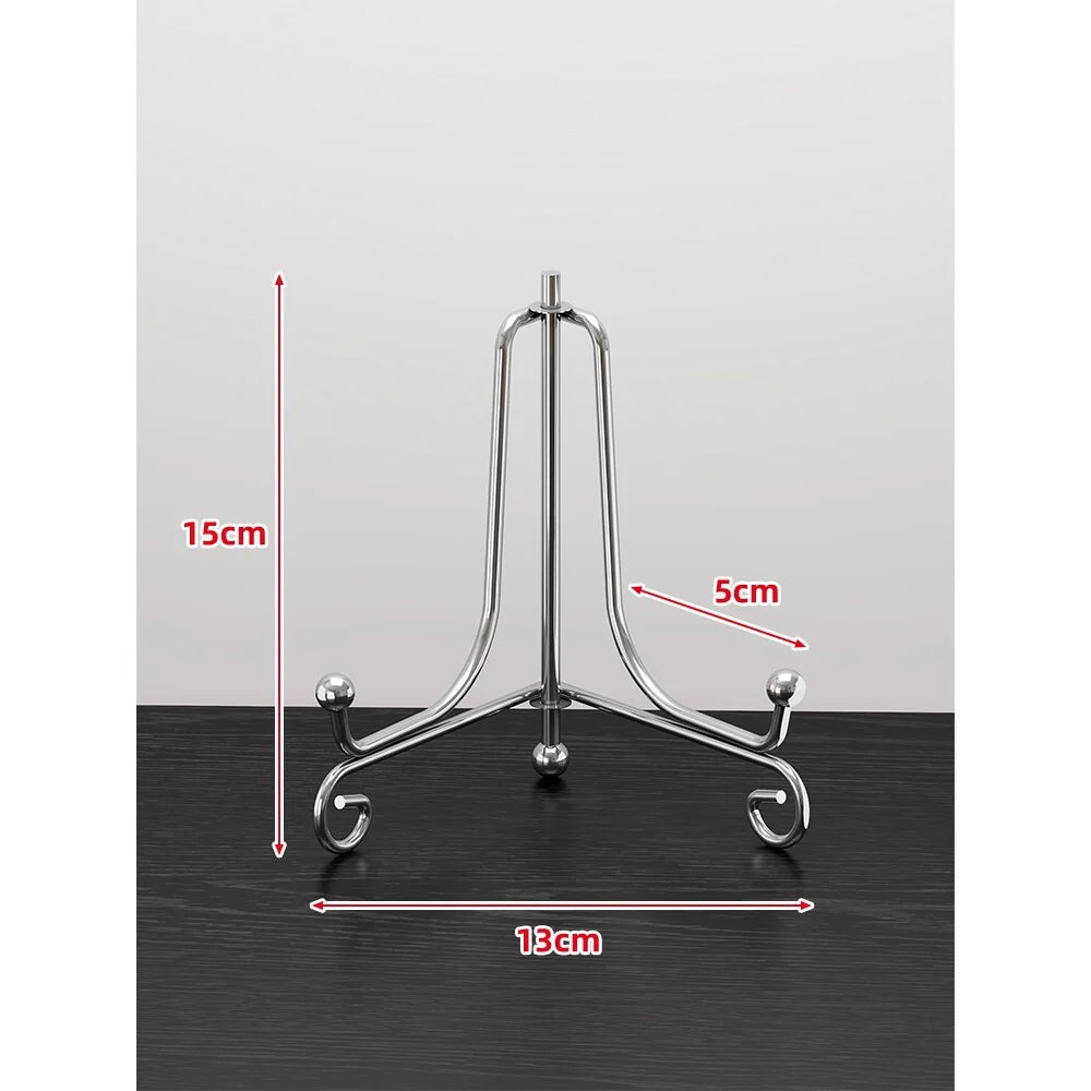 Plate Display Stand Metal Tripod Non-Slip Feet