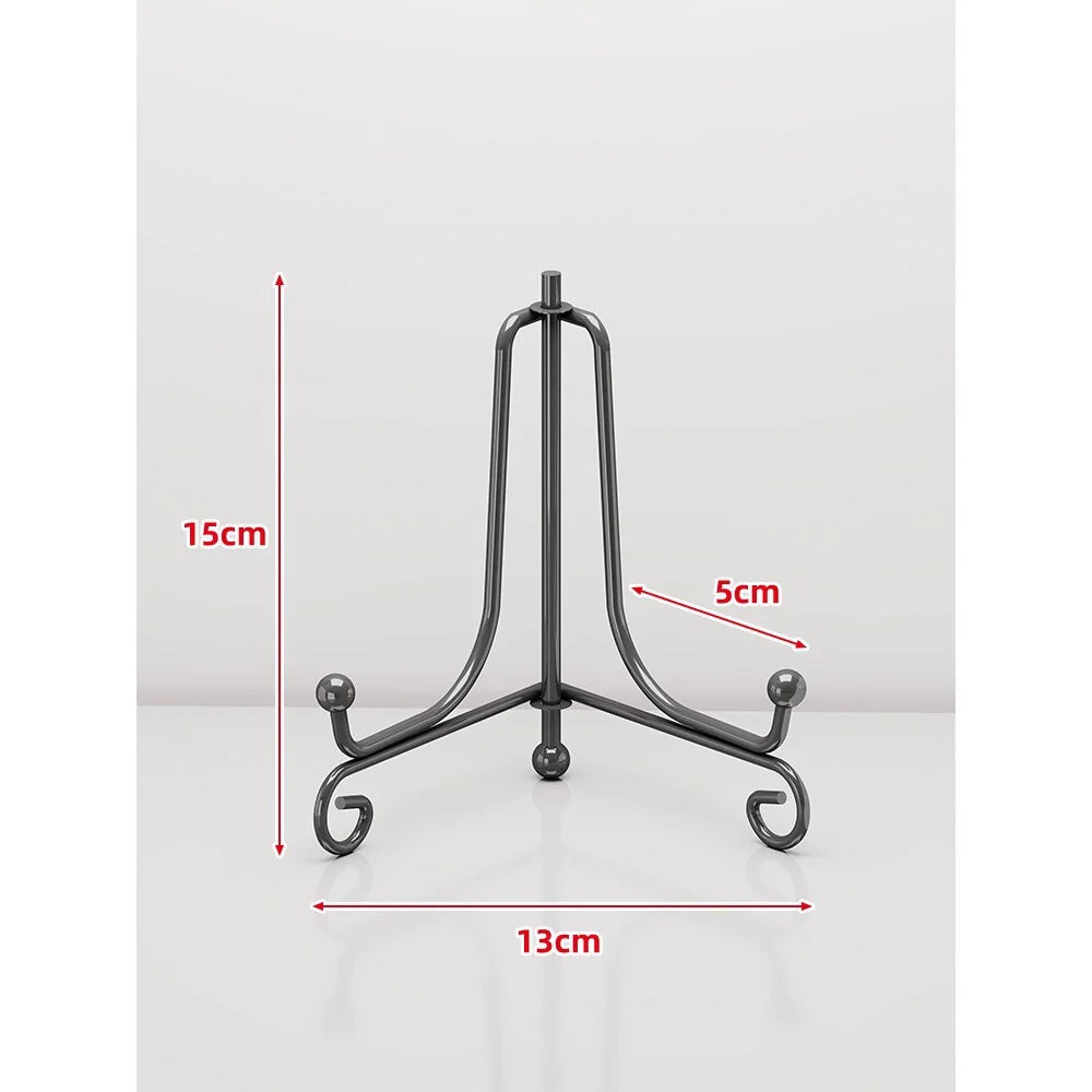 Plate Display Stand Metal Tripod Non-Slip Feet