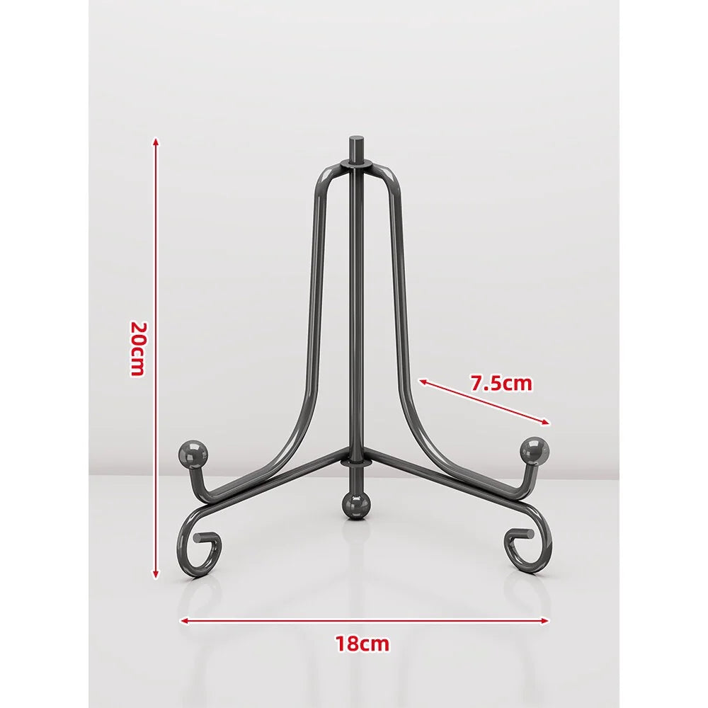 Plate Display Stand Metal Tripod Non-Slip Feet