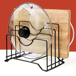 Plate & Lid Holder Rust-Resistant Iron 4 Compartments