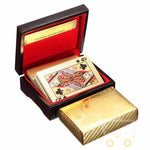 Playing Card Deck 24K Gold Plated Wood Display Box