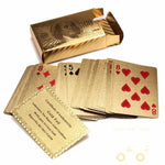 Playing Card Deck 24K Gold Plated Wood Display Box