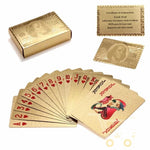Playing Card Deck 24K Gold Plated Wood Display Box