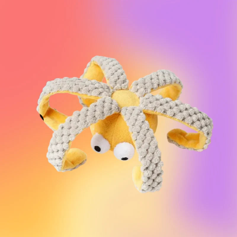 Plush Dog Toy Squeaker & Hidden Treat Pockets
