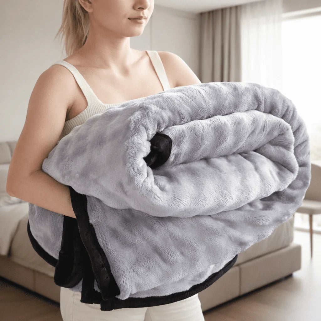 Plush Fleece Blanket Double-Sided Warm Lightweight Machine Washable