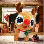 Plush Reindeer Soft Child-Safe Wreath & Hat