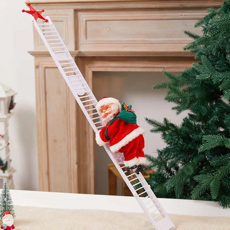 Plush Santa Figure Soft & Durable Fabric Battery-Free Bells