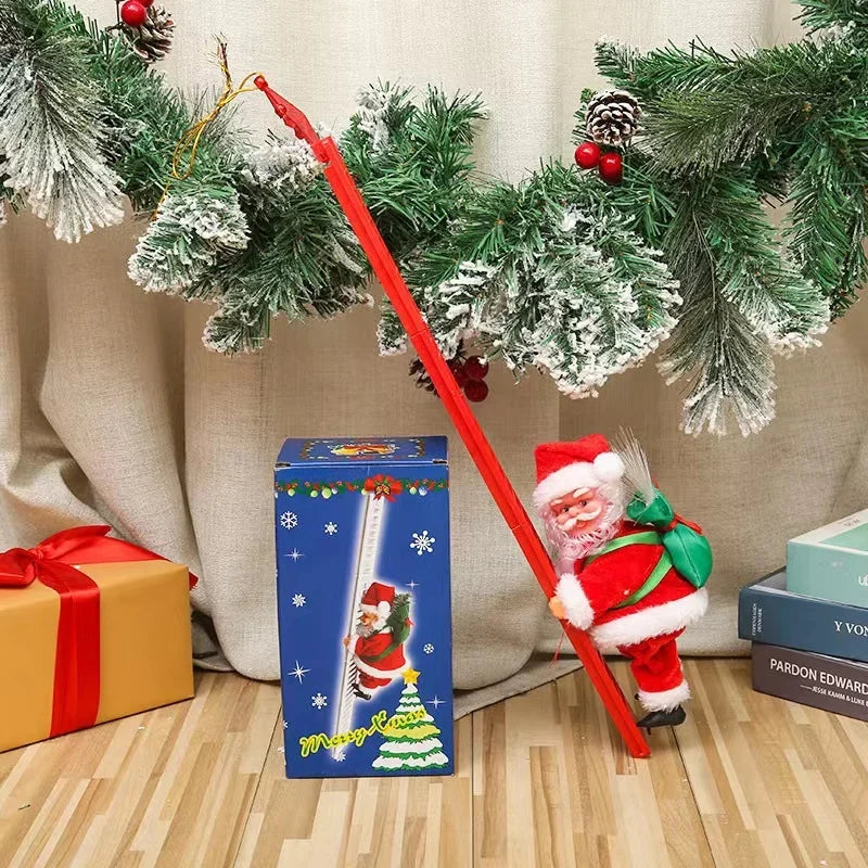 Plush Santa Figure Soft & Durable Fabric Battery-Free Bells