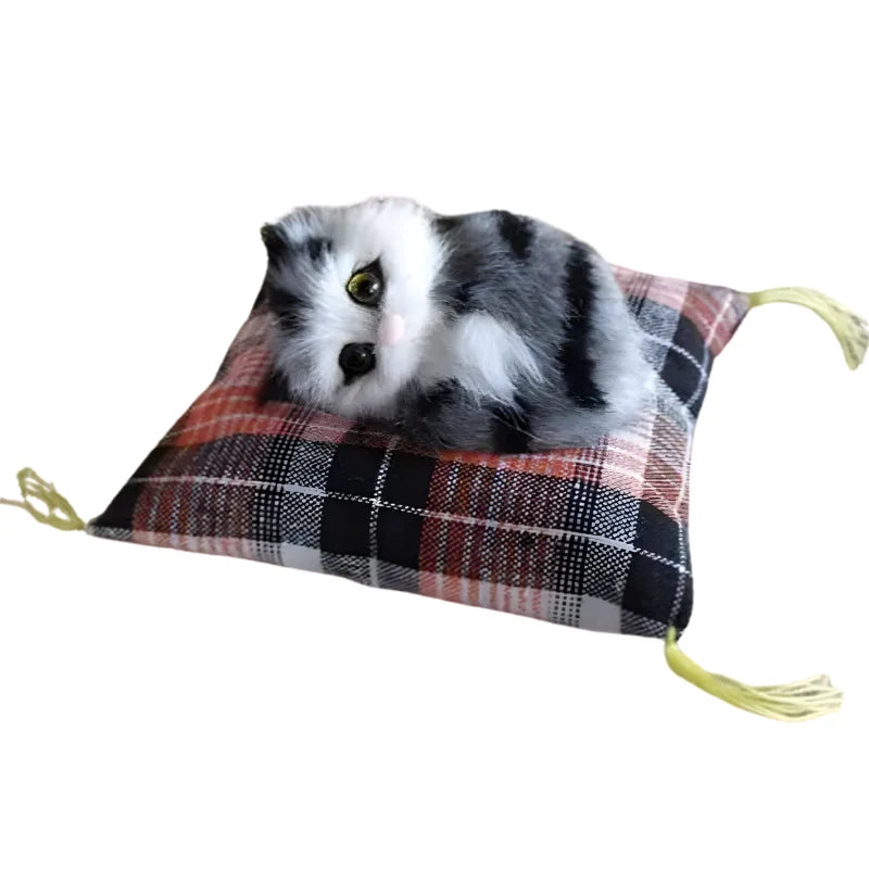 Plush Toy Lifelike Sleeping Cat Cozy Cushion