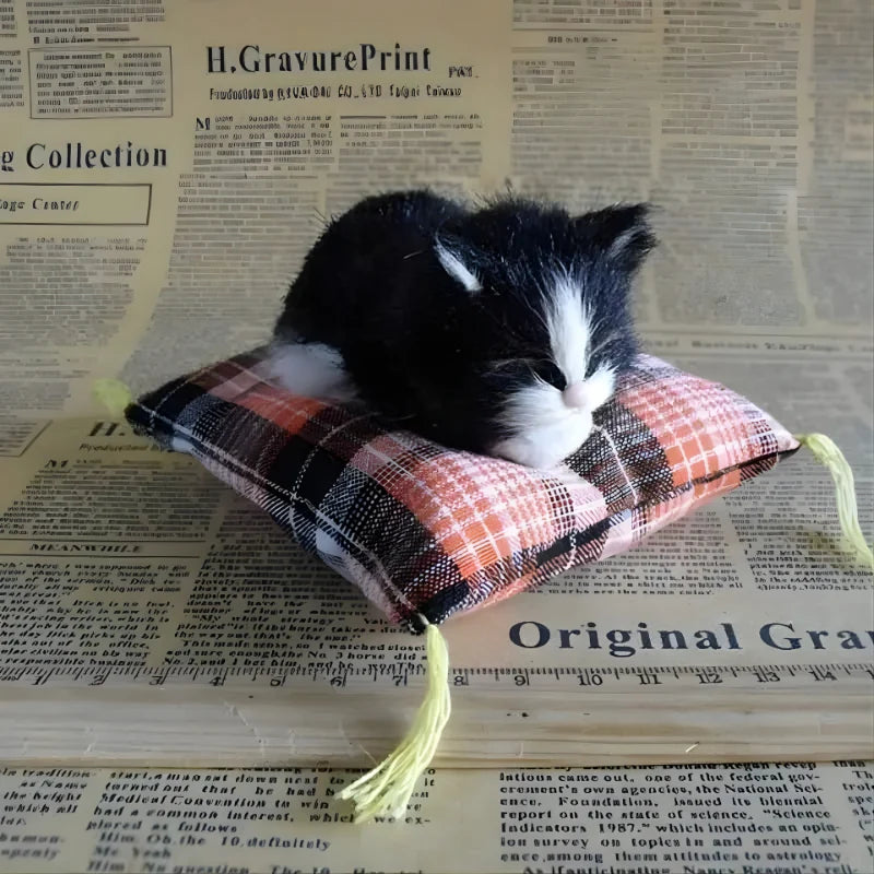 Plush Toy Lifelike Sleeping Cat Cozy Cushion