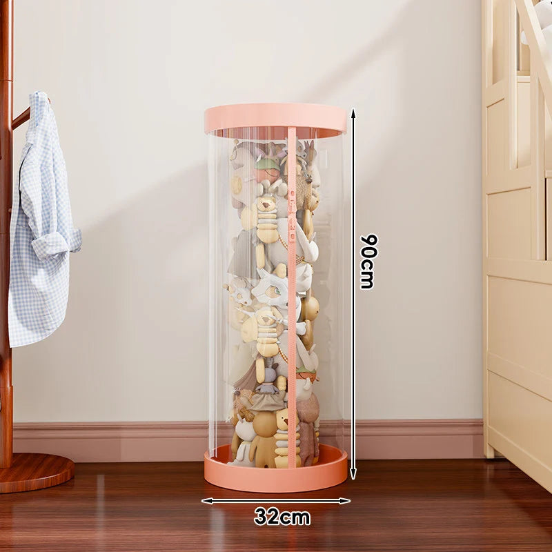 Plush Toy Storage Organizer Transparent Vertical Space-Saving