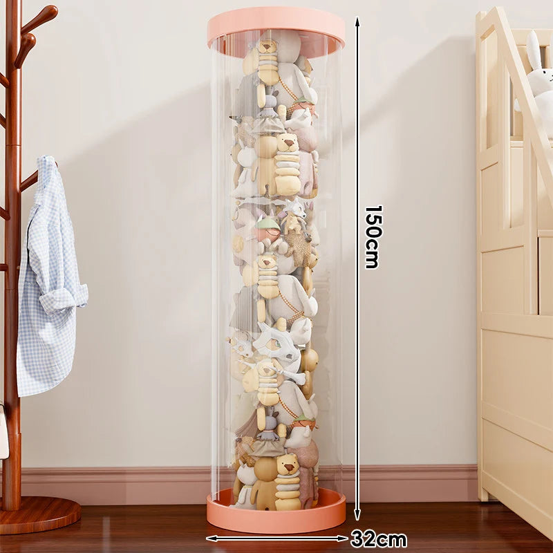 Plush Toy Storage Organizer Transparent Vertical Space-Saving