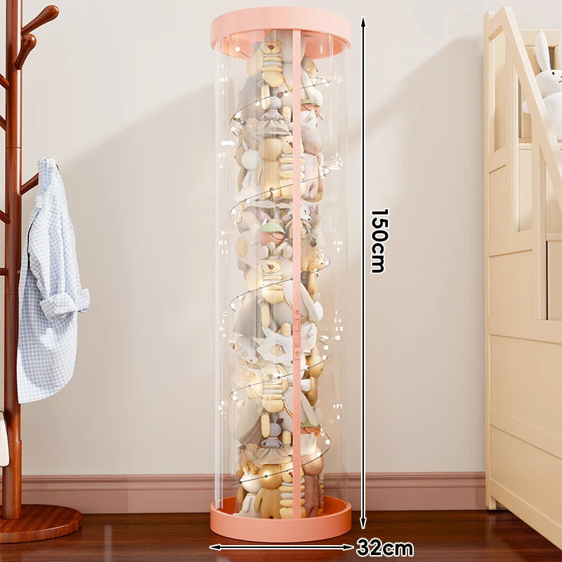 Plush Toy Storage Organizer Transparent Vertical Space-Saving