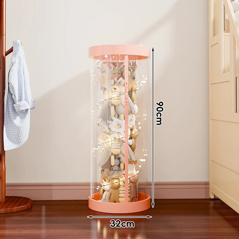 Plush Toy Storage Organizer Transparent Vertical Space-Saving