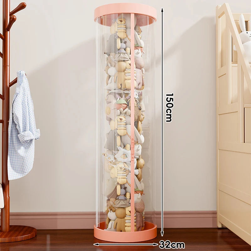 Plush Toy Storage Organizer Transparent Vertical Space-Saving