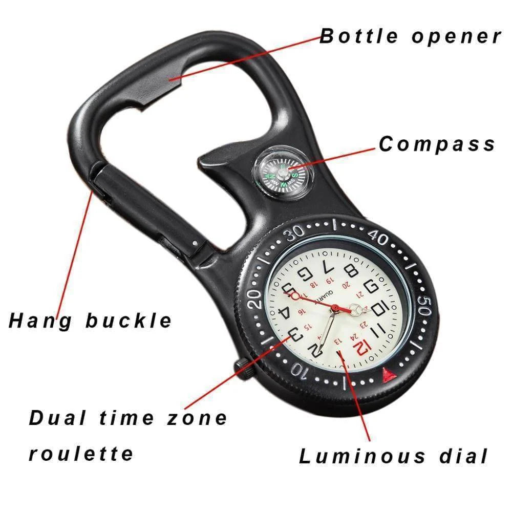 Pocket Watch Clip-On Carabiner Luminous Dial