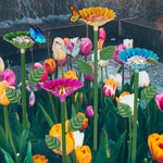 Pollinator Water Station Flower-Shaped Cups & Weather-Resistant Metal