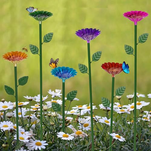 Pollinator Watering Station Flower-Shaped Cups & Rust-Resistant Stakes