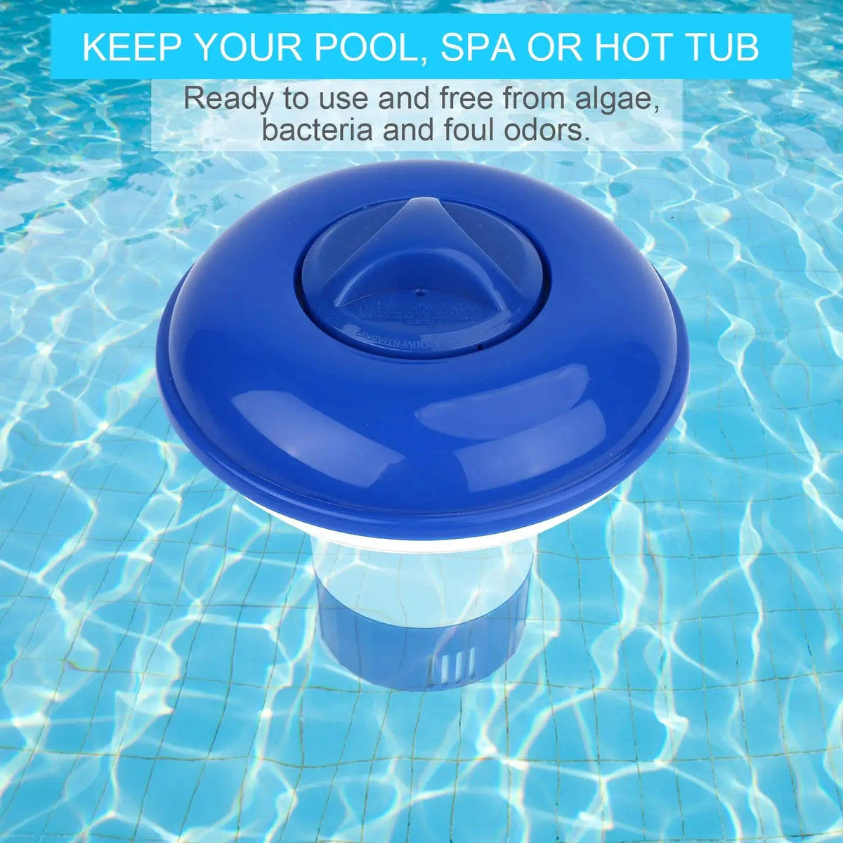 Pool Chlorine Dispenser Floating Adjustable Twist-Lock Lid