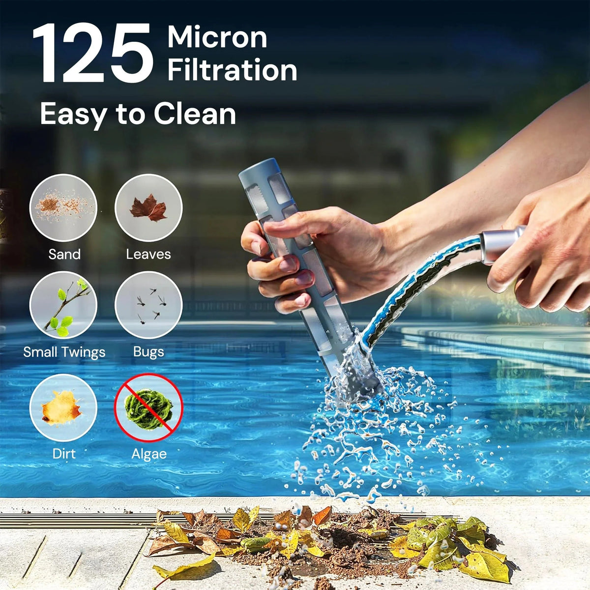 Pool Cleaner Cordless & Rechargeable Interchangeable Heads