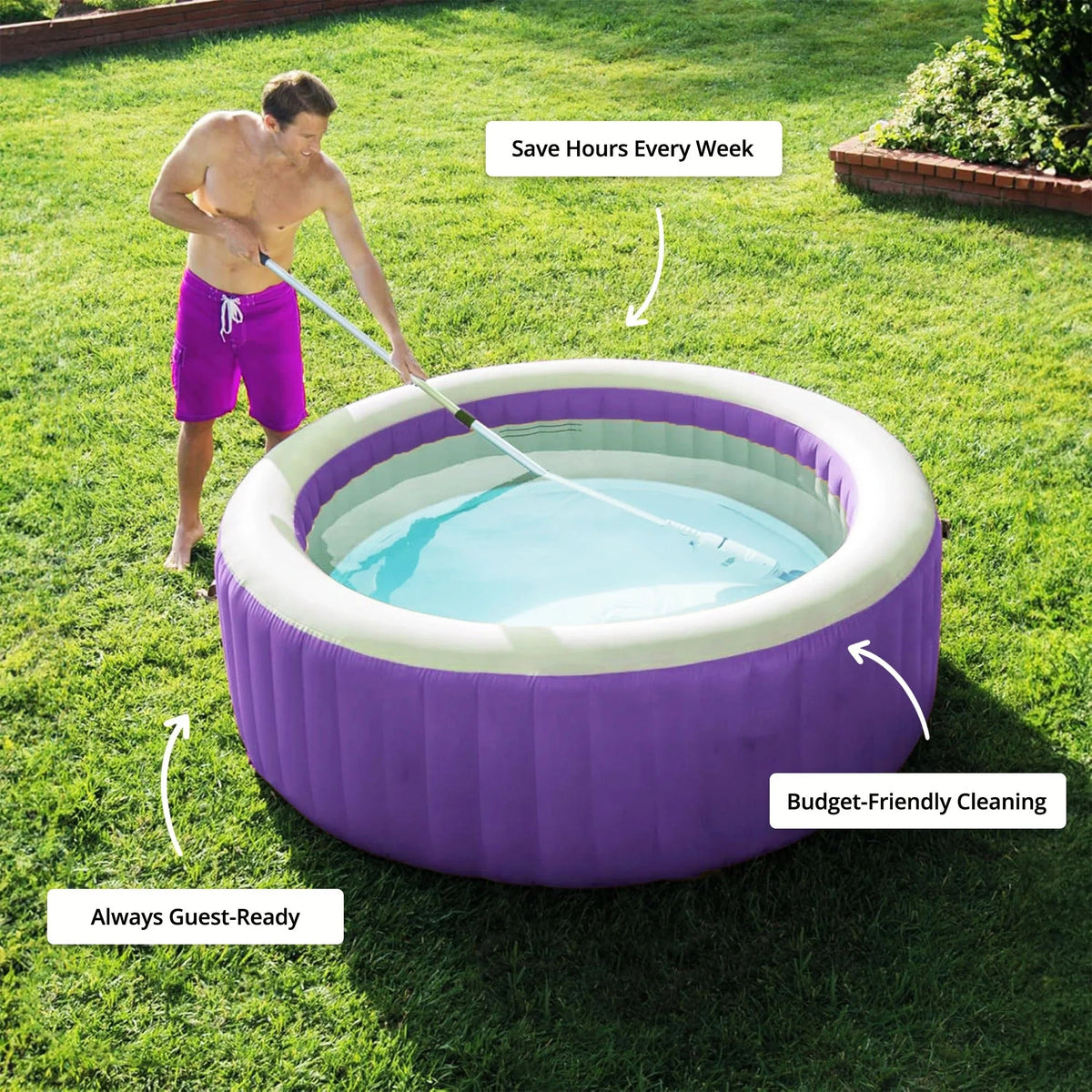 Pool Cleaner Cordless Rechargeable Interchangeable Heads