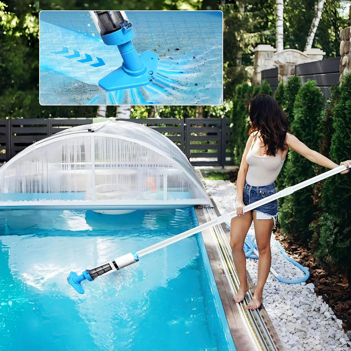 Pool Cleaner Cordless & Rechargeable Interchangeable Heads