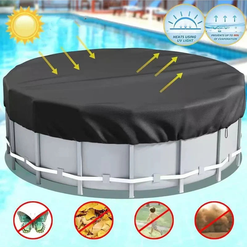 Pool Cover Round 210D Oxford Waterproof Tension Cable Winch