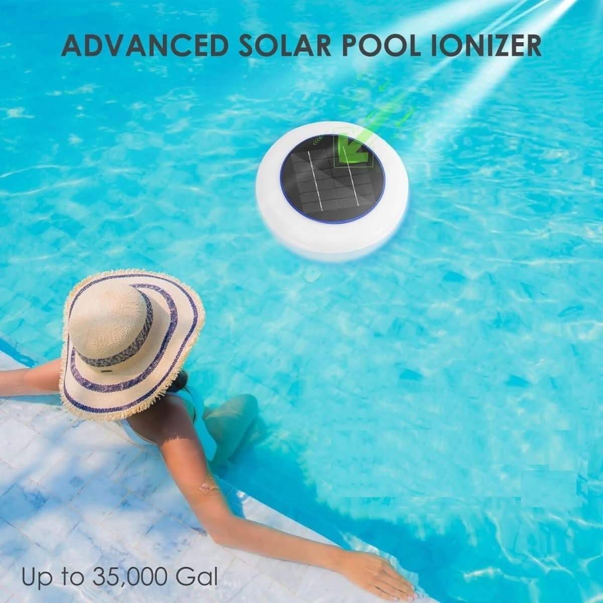 Pool Ionizer Solar-Powered 7-Color RGB Lighting