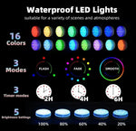 Pool Lights Submersible RGB Dimmable Remote-Controlled