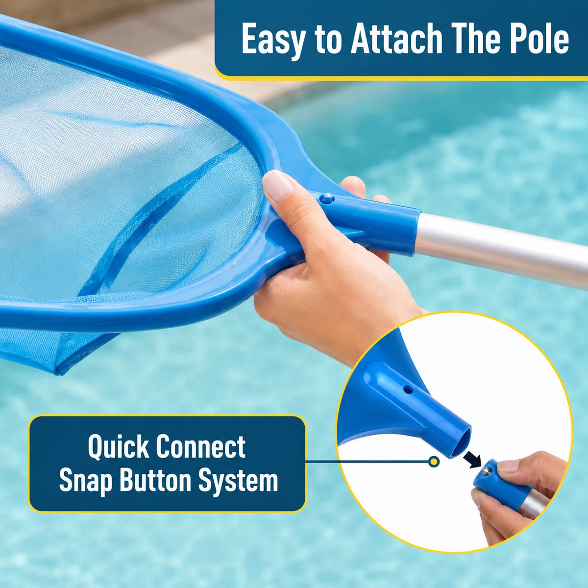 Pool Skimmer Net Fine Mesh Sectional Pole