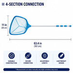 Pool Skimmer Net Fine Mesh Sectional Pole