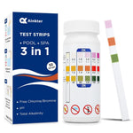 Pool Test Strips 3-In-1 Chlorine pH Alkalinity