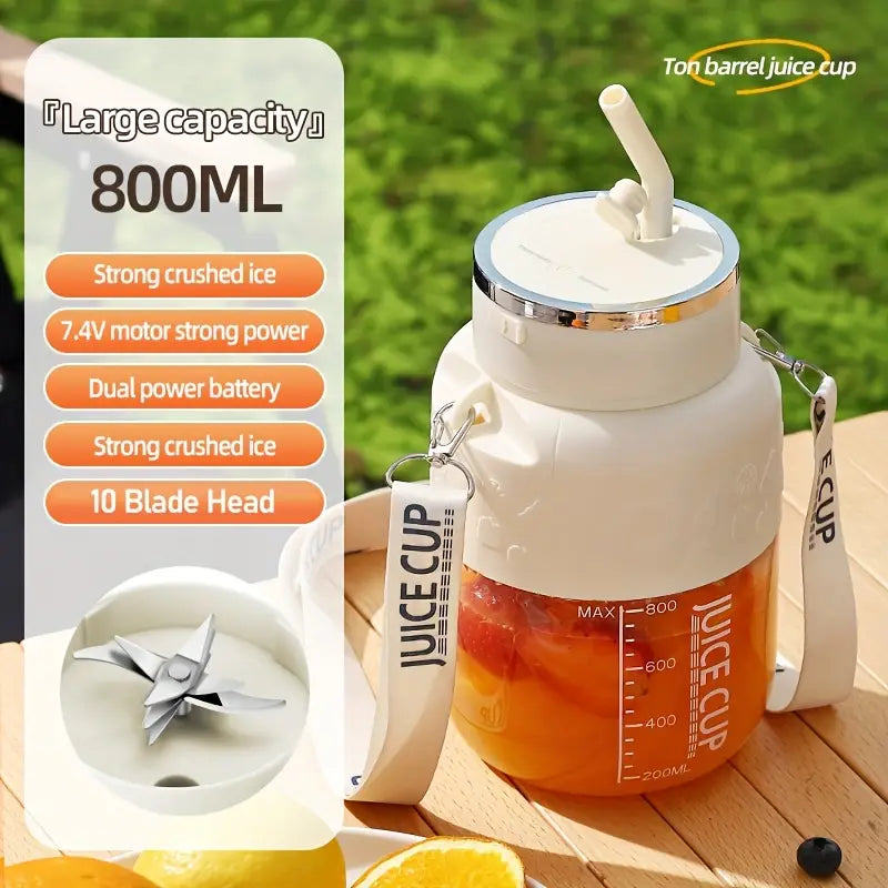 Portable Blender USB Rechargeable Ice-Crushing Blades