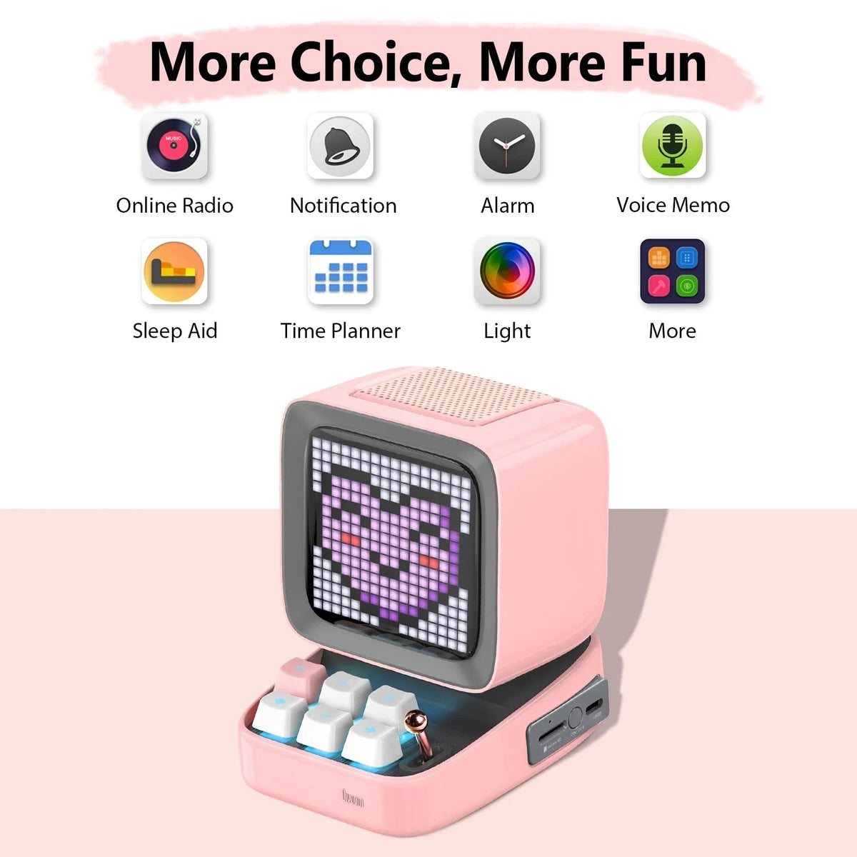 Portable Bluetooth Speaker Retro Pixel Design 8-Hour Battery
