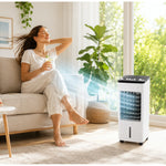 Portable Evaporative Air Cooler Fan & Humidifier With Caster Wheels