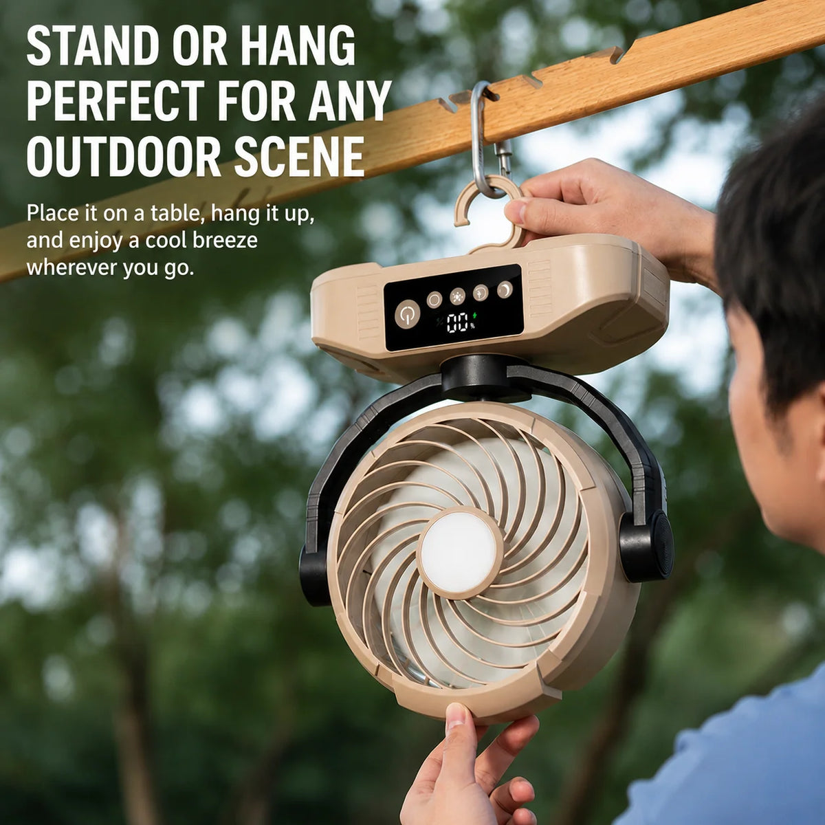 Portable Fan 20,000mAh Rechargeable Remote Control LED Light