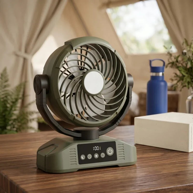 Portable Fan 20,000mAh Rechargeable Remote Control LED Light